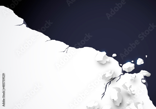 Vector Illustration Breaking Cliff Or Wall