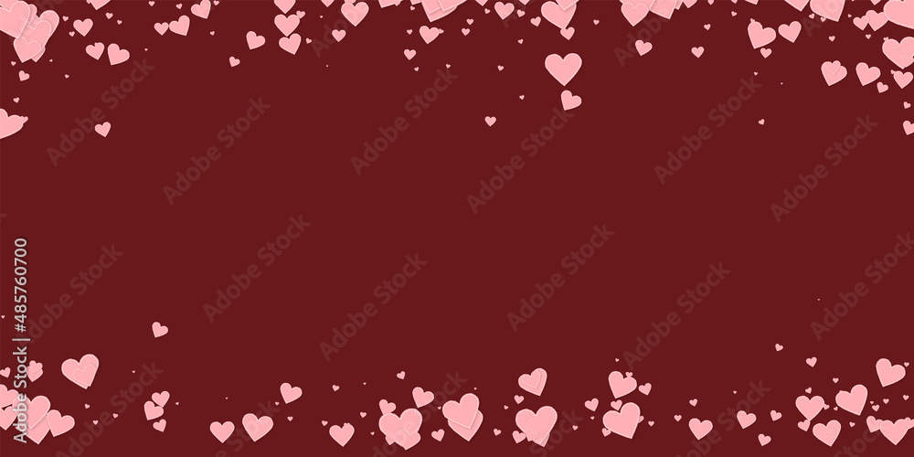 Pink heart love confettis. Valentine's day falling Pink heart love confettis. Valentine's day falling