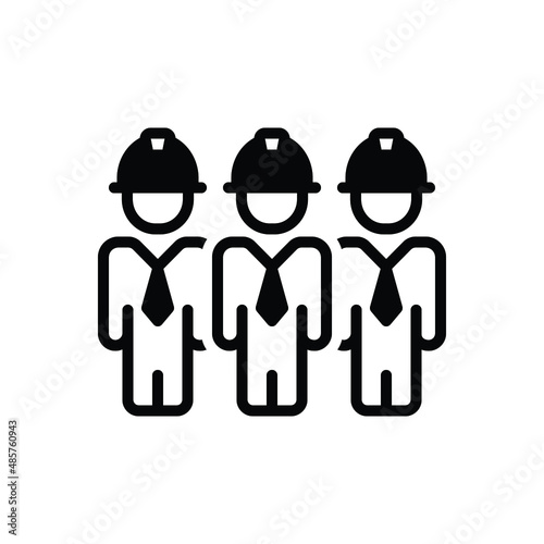 Black solid icon for workers