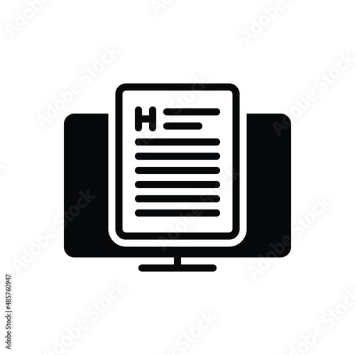 Black solid icon for heading