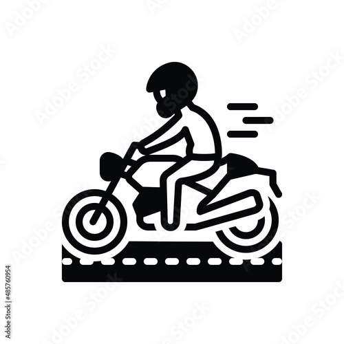 Black solid icon for riders
