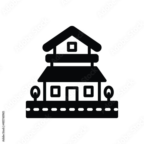 Black solid icon for suburban