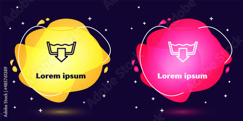 Set line Washing modes icon isolated on blue background. Temperature wash. Abstract banner with liquid shapes. Vector