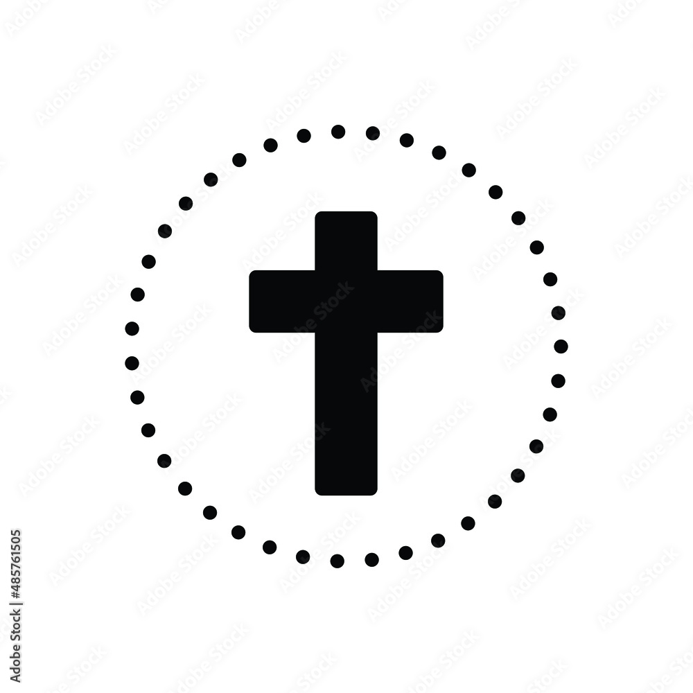 Fototapeta premium Black solid icon for cruz cross