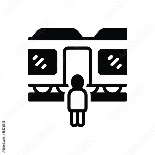 Black solid icon for entering