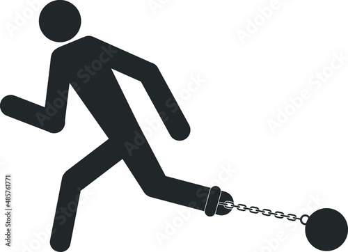 Prisoner with the ball on chain icon