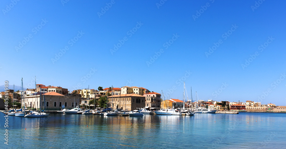 View of the coastline of a Mediterranean city