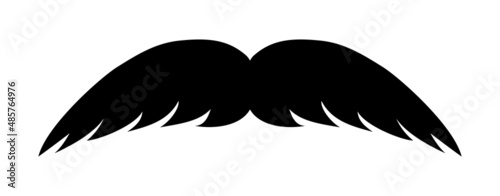 Mustache icon. Black mustache silhouette. Men facial hair or beard. Collection of whisker for design on father day. Vector illustration