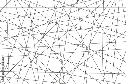 Random line pattern. Geometric abstract lines background. Black chaotic texture. Diagonal and straight line pattern on white background. Vector