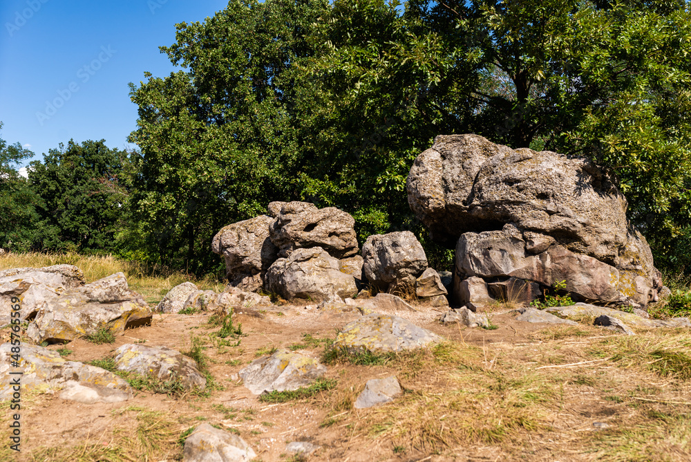Sea of Stones near Szentbekkalla (hun. Szentbékkálla) in the Kali basin, Hungary. Large meadow with huge stones is a tourist atracton in this region..