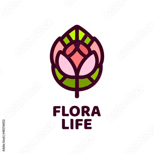 life flora flower nature logo concept design illustration