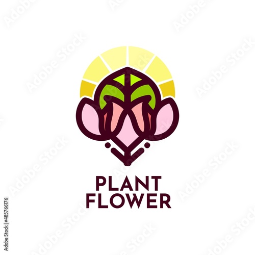 plant flora flower nature logo concept design illustration