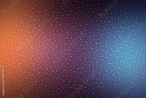 Shimmering bokeh in red and blue diffused lights on dark background. Magical decorative textured template.