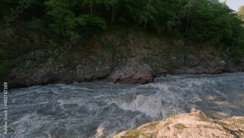 The Caucasus Mountains, Adygeya. Belaya river in the Granite gorge. photo