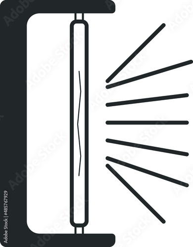 UV light detection black vector icon 
