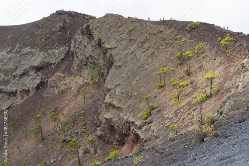 View of the crater of the San Antonio volcano on the Canary Island of La Palma