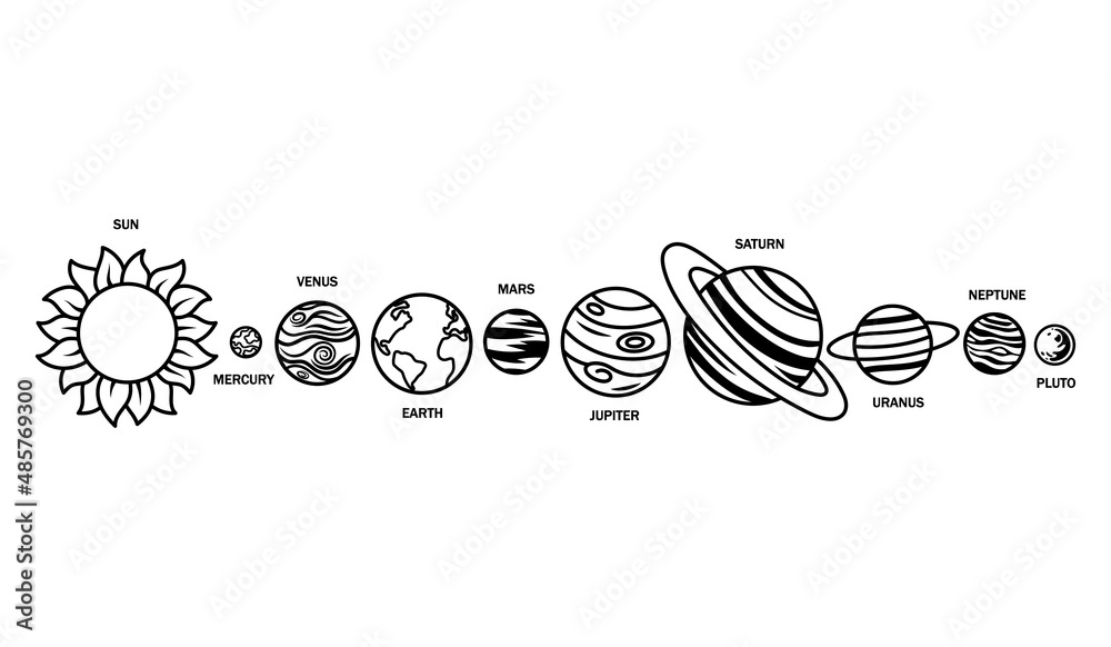 Set of space planets. Collection of celestial bodies. Astronomy. Design of universal objects. Vector illustration of the solar system. Set of space planets. Collection of celestial bodies. Astronomy. Design of universal objects. Vector illustration of the solar system.
