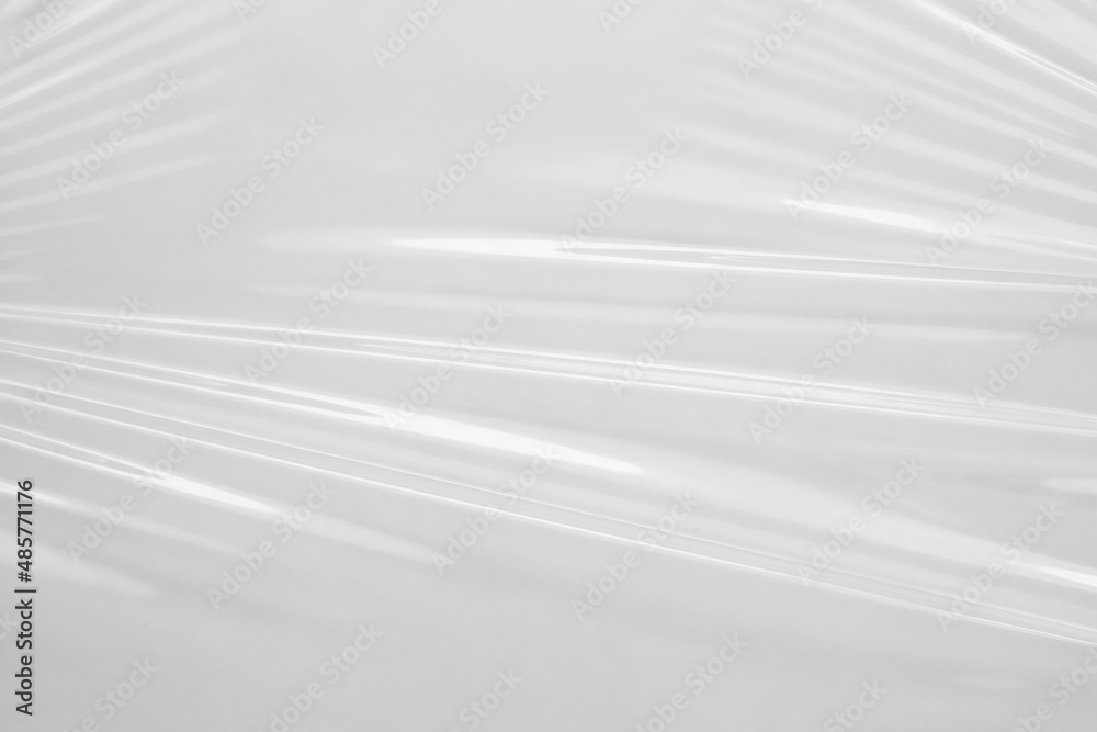 White transparent plastic film wrap texture background Photos