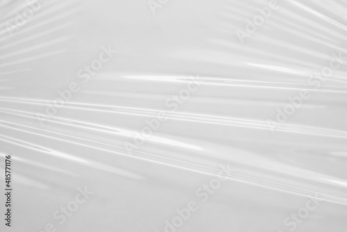White transparent plastic film wrap texture background photo