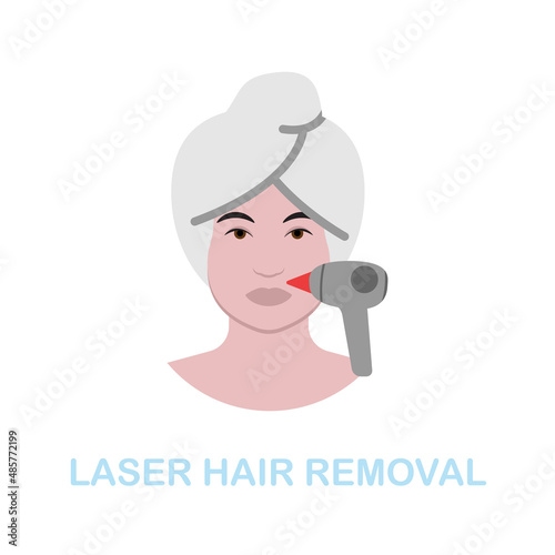 Laser Hair Removal flat icon. Colored element sign from cosmetology collection. Flat Laser Hair Removal icon sign for web design, infographics and more.