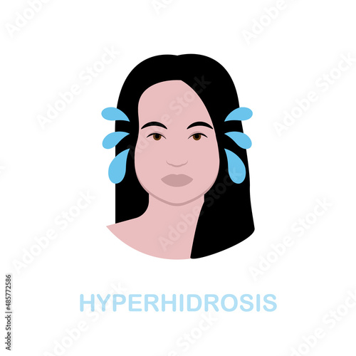 Hyperhidrosis flat icon. Colored element sign from cosmetology collection. Flat Hyperhidrosis icon sign for web design, infographics and more.