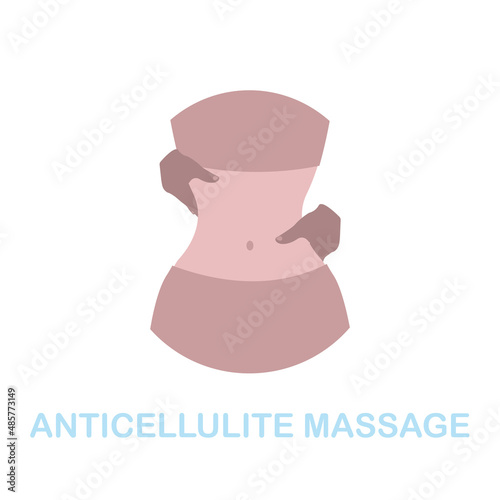 Anticellulite Massage flat icon. Colored element sign from cosmetology collection. Flat Anticellulite Massage icon sign for web design, infographics and more.