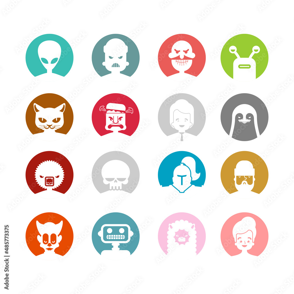 User profile icon set. Avatar forum symbol. Placeholder for social networks, forums. User profile icon set. Avatar forum symbol. Placeholder for social networks, forums.