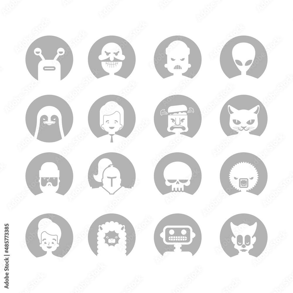 User profile icon set. Avatar forum symbol. Placeholder for social networks, forums. User profile icon set. Avatar forum symbol. Placeholder for social networks, forums.