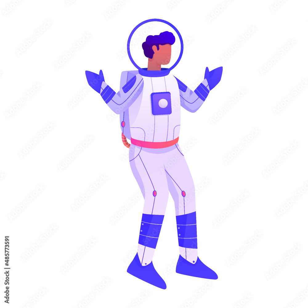 Standing Astronaut with two hand Illustration