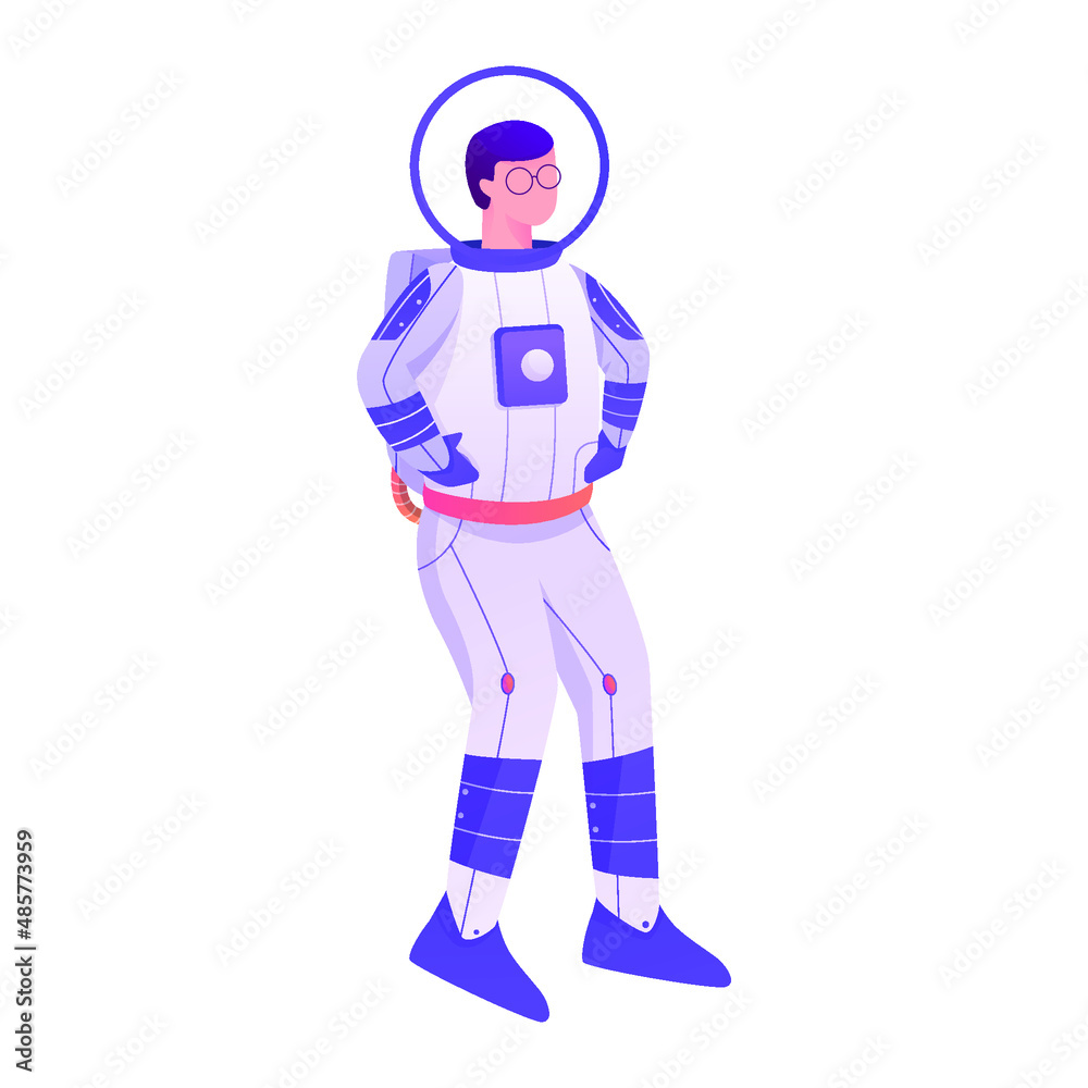Standing Astronaut Illustration