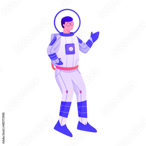 Explaining Astronaut Illustration