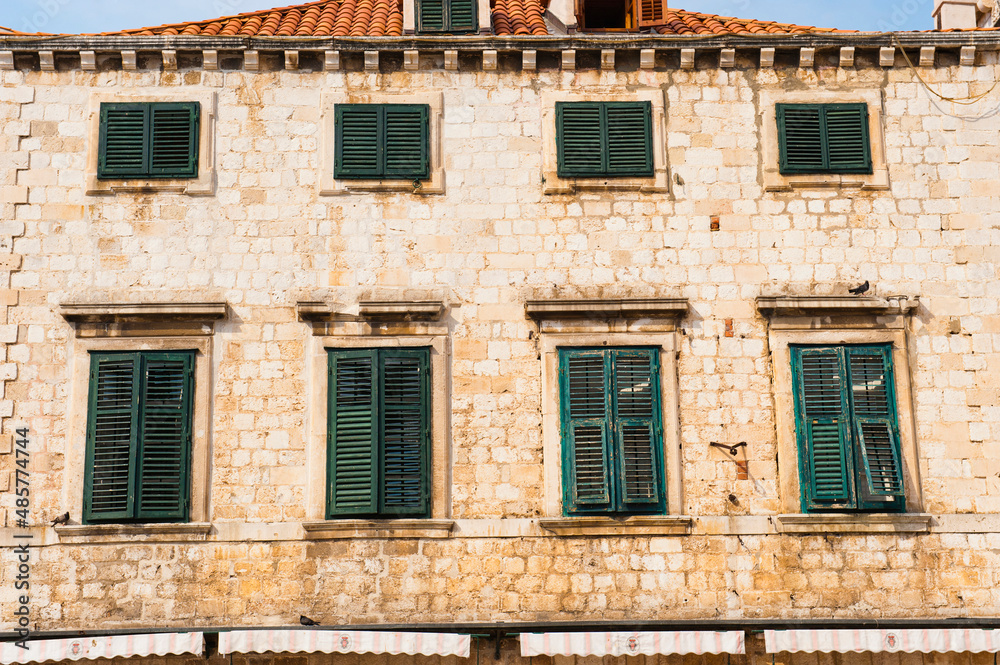 Photo of architectural detail on Stradun in Dubrovnik Old Town, Croatia