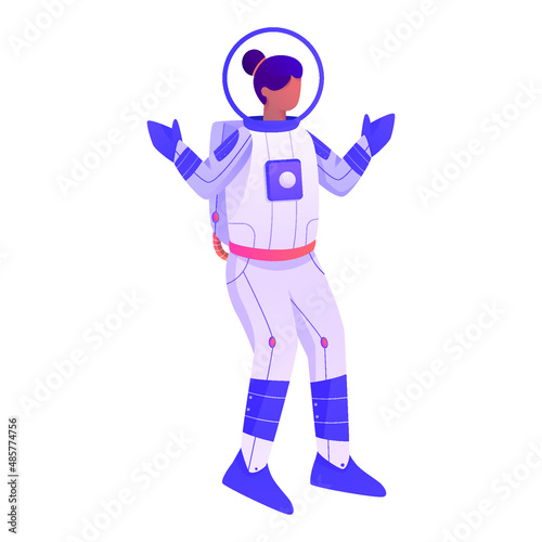 Standing Astronaut with Two HandIllustration