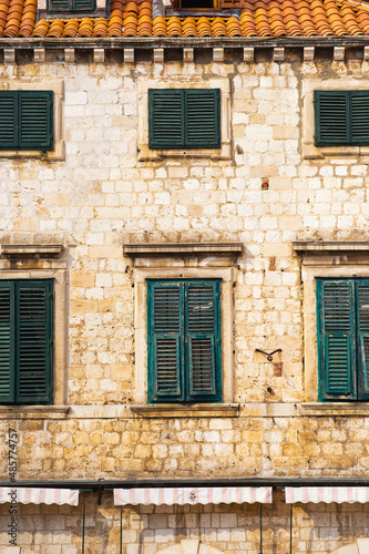 Architectural detail on Stradun in Dubrovnik Old Town, Croatia © Matthew