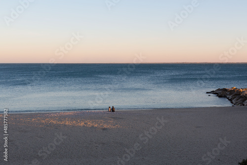 Lonely and quiet beach in winter in the Mediterranean Sea