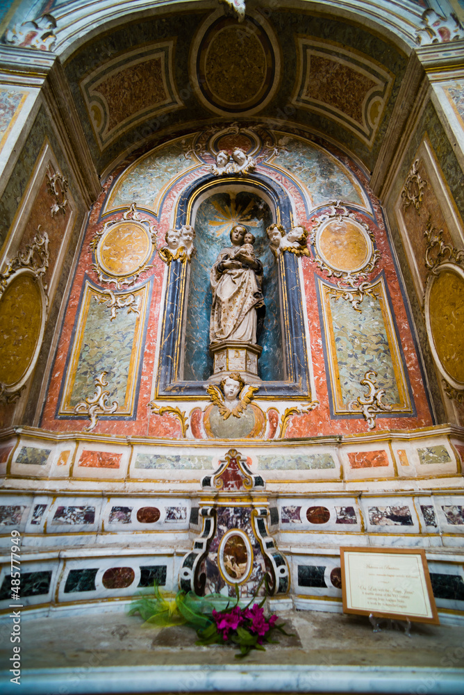 Statue on the Interior of Chiesa Santa Chiara (Church of Santa Chiara), Noto, Val di Noto, UNESCO World Heritage Site, Sicily, Italy, Europe