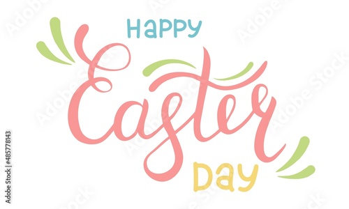 Happy Easter Day hand drawn lettering