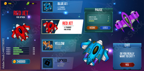 Game Ui Kit Menus, pop up, screens and Game elements 