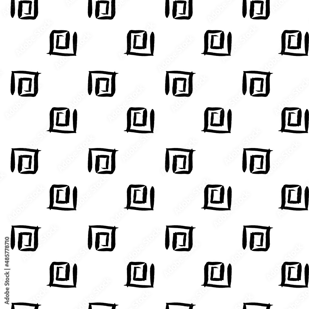 Seamless hand drawn pattern with different spots. Abstract strokes texture for fabric, paper, textile, apparel. Vector illustration