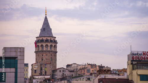 Sunset Galata Tower  Galata Kulesi   Istanbul  Turkey  Eastern Europe