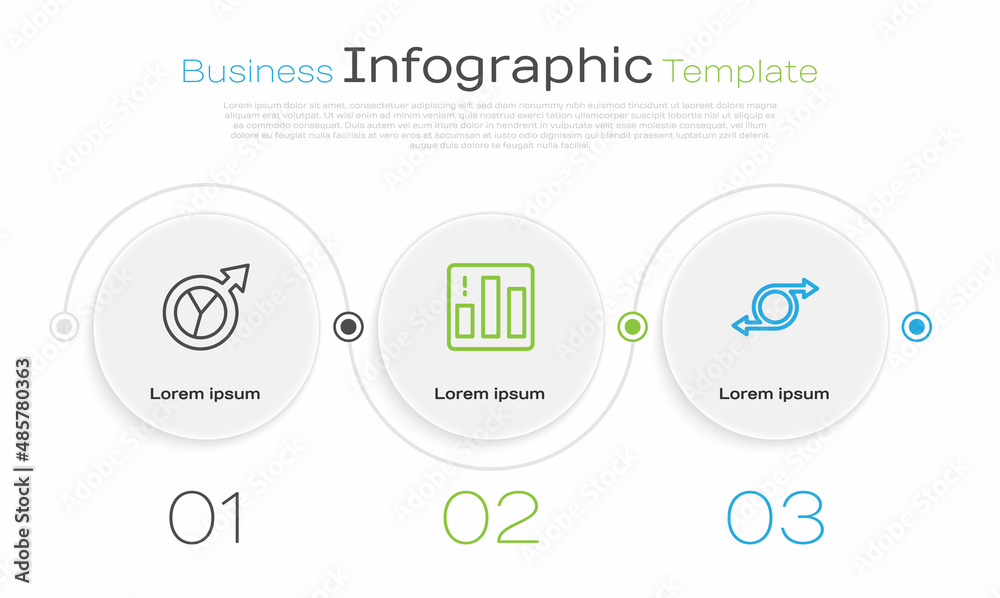 Set line Financial growth, Pie chart infographic and Arrow. Business infographic template. Vector Set line Financial growth, Pie chart infographic and Arrow. Business infographic template. Vector
