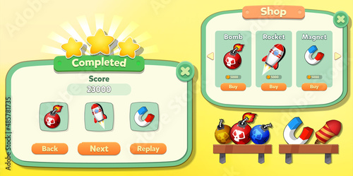 Game Ui Kit Menus, pop up, screens and Game elements 