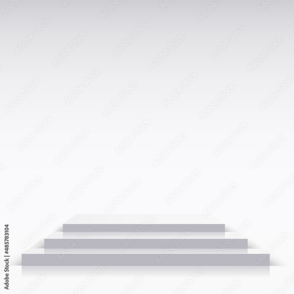 White square podium, pedestal or platform for presentation. Vector White square podium, pedestal or platform for presentation. Vector