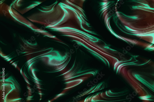 Green and brown wavy pattern velvet lines