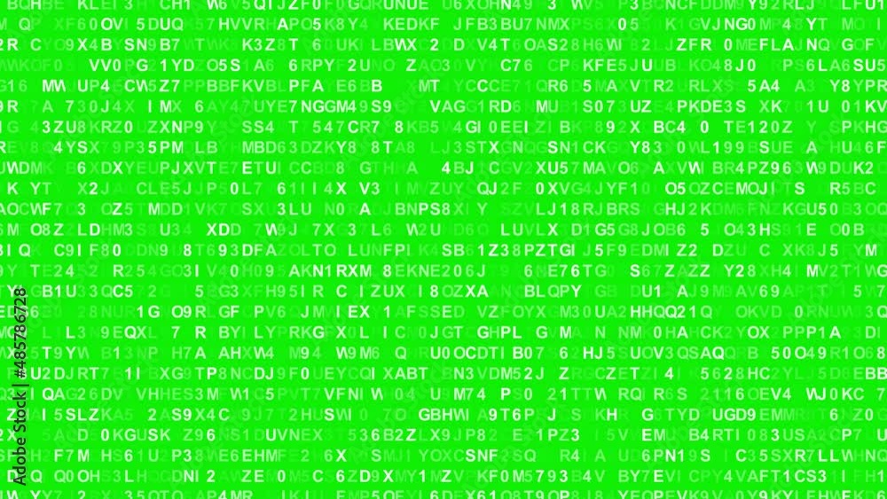Cryptography technology concept animation (4K)  | Green background for chroma key use