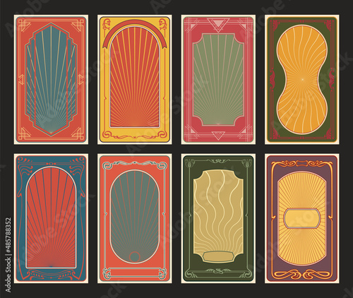 Art Deco and Art Nouveau Borders, Backgrounds, 1900s - 1940s Ornaments, Retro Color Combinations