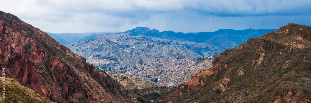 La Paz seen from Valle de la Luna (Valley of the Moon), La Paz Department, Bolivia, South America