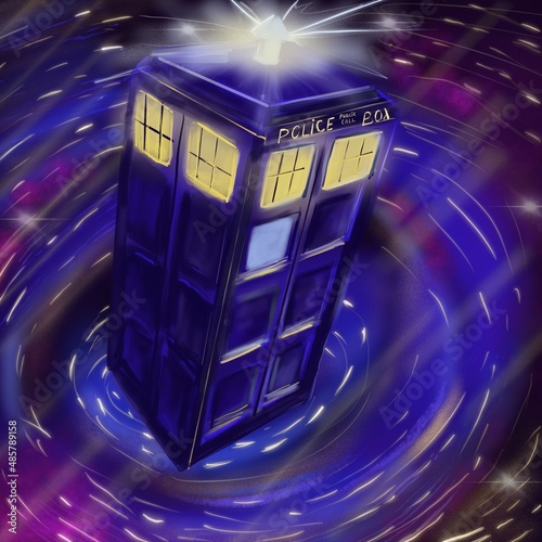 Canvas Print Tardis in the space