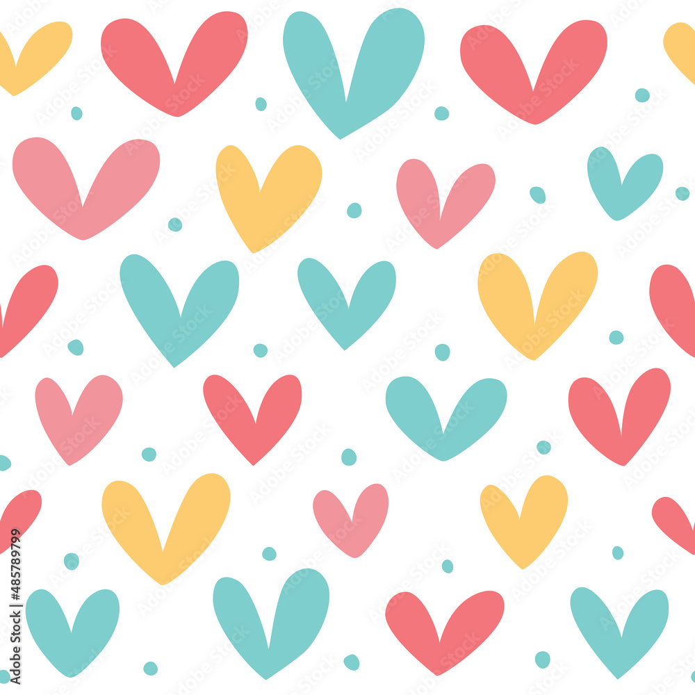 Seamless background with hearts. Perfect for designer t-shirt, wedding card, valentine's day poster, brochures, scrapbook, textile fabric, clothes, scrapbooks, etc.