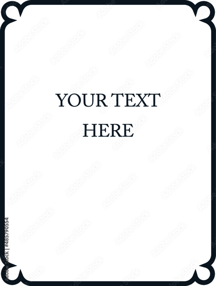 Vector frame. Banner, award, menu or book cover title page. Vintage beautiful border ready to cut. Vertical
